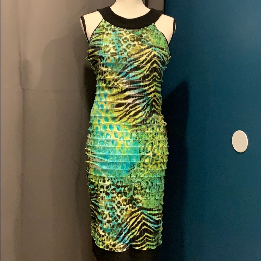 Joseph Ribkoff Ruffle Halter Dress